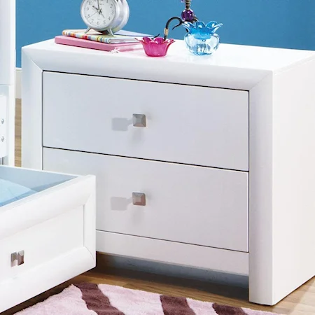 White 2 Drawer Nightstand